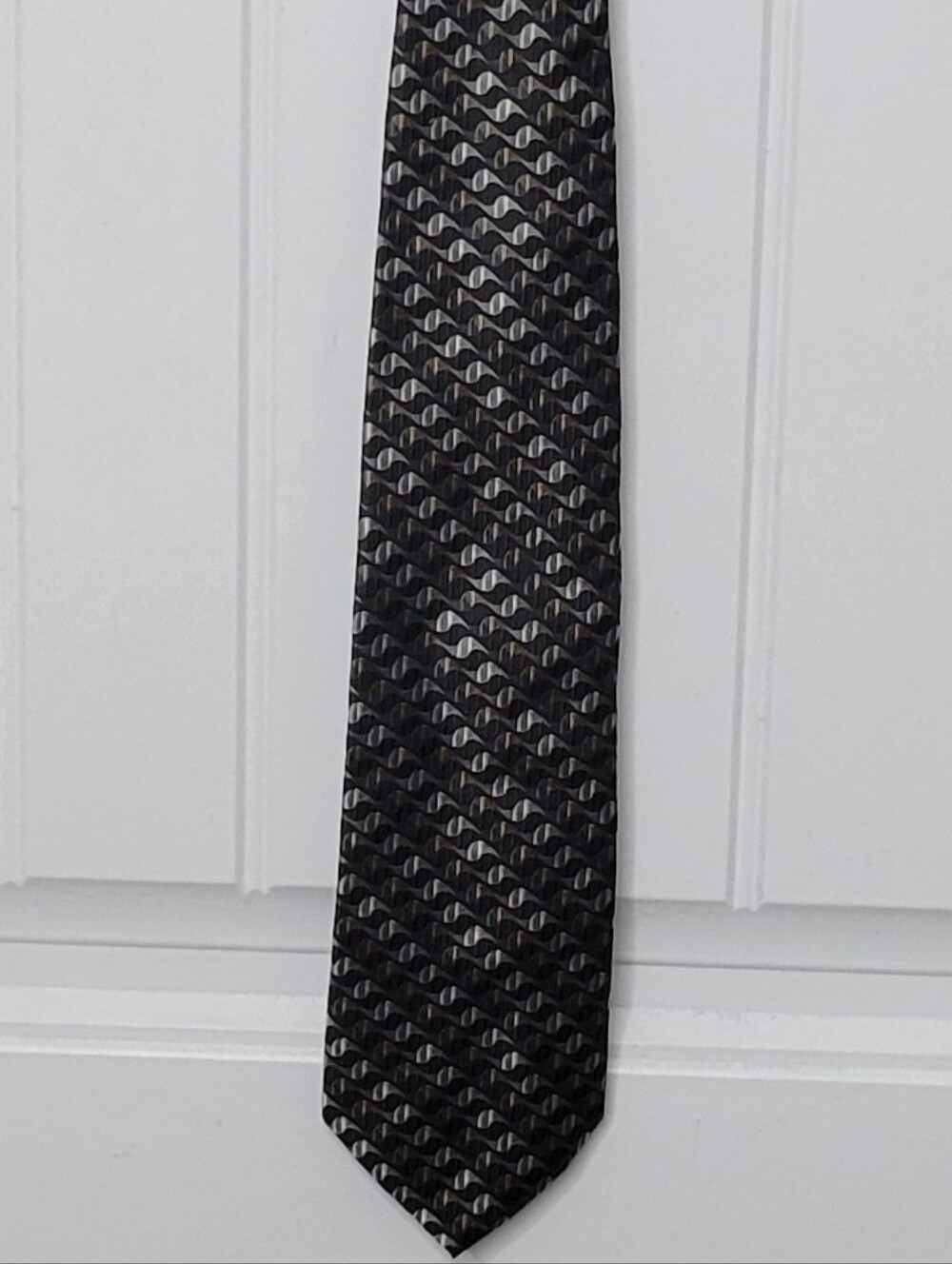 Stafford Black And Gold Geometric Pattern Tie